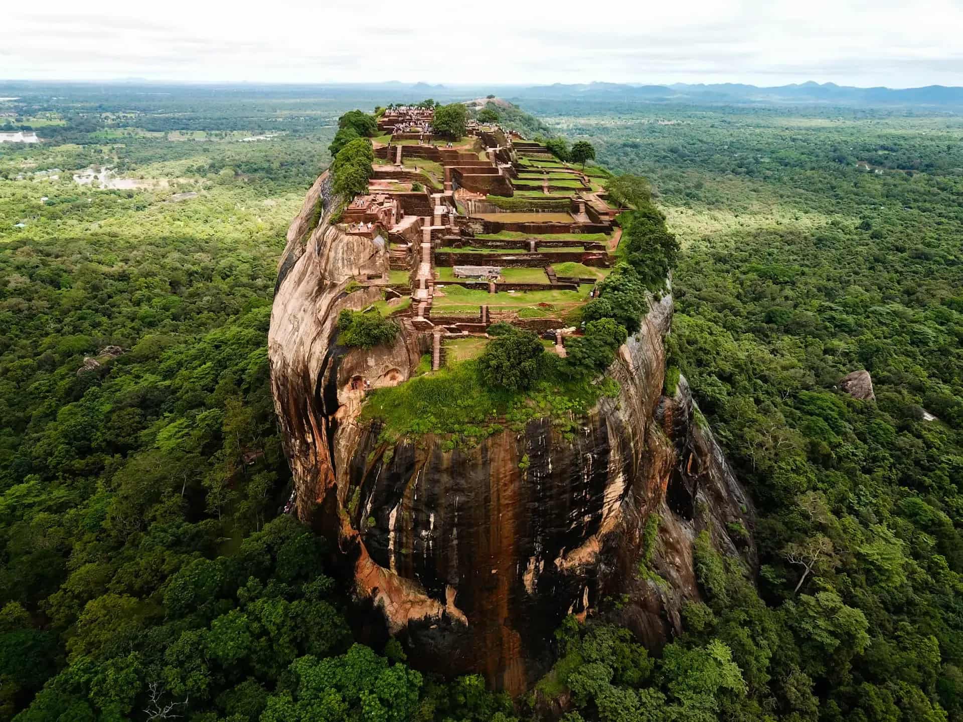 Sigiriya rock fortress from the air