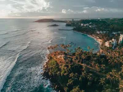 Tropical beach in Sri Lanka from the air
